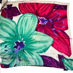 Ginnie Johansen Multicolor Floral Silk Scarf